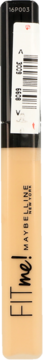 Maybelline Fit Me! matujący korektor w jasnobeżowej tubce z czarną nakrętką, pionowe ujęcie.