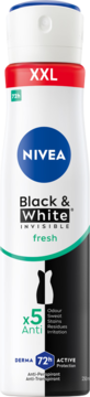 NIVEA Black & White Invisible,antyperspirant w sprayu, 72h, Fresh,przód