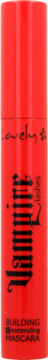 Czerwona mascara Lovely Vampire Lashes Building Extending w cylindrycznej tubie, widok z przodu.