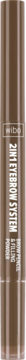 Brązowa kredka WIBO 2in1 Eyebrow System nr 1, cylindryczna, widok z przodu, lekko rozmyty napis.