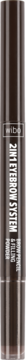 WIBO 2in1 Eyebrow System nr 2, ciemnoszara kredka do brwi z metalicznym połyskiem, widok z przodu.