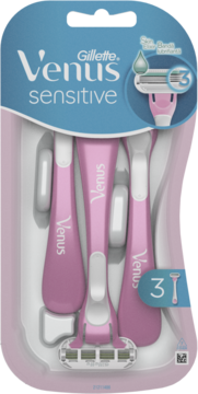 GILLETTE VENUS Sensitive ,maszynki do golenia, 3-ostrzowe, dla kobiet, jednorazowe,przód
