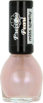 Perłowy lakier do paznokci Miss Sporty Precious Pearl 020 Mother-Of-Pearl, jasnoróżowy, widok z przodu.