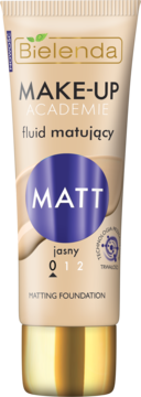 BIELENDA Make-Up Academie Matt,fluid matujący, nr 0 Jasny,przód