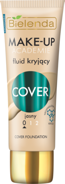 BIELENDA Make-Up Academie Cover,fluid kryjący, nr 0 Jasny,przód