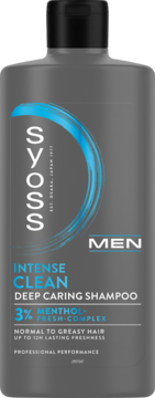 SYOSS MEN Intense Clean ,szampon do włosów normalnych i przetłuszczających się,przód