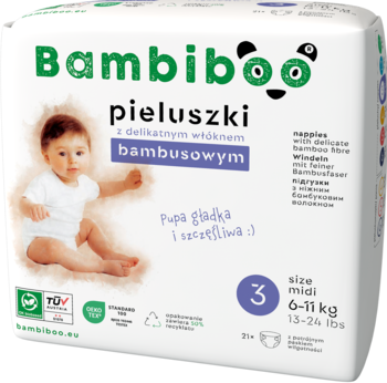 BAMBIBOO ,jednorazowe pieluszki z włóknem bambusowym rozm 3 ( 6-11 kg ),przód