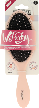 Pale pink Franck Provost Wet & Dry szczotka do włosów, w opakowaniu, do rozczesywania suchych i mokrych włosów.