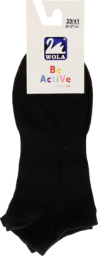 Czarne sportowe stopki męskie Wola z etykietą Be Active, rozmiar 39/41, widok z przodu.