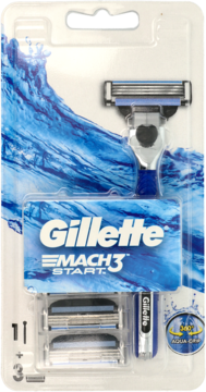 GILLETTE ,rączka maszynki do golenia + 3 wymienne wkłady,przód