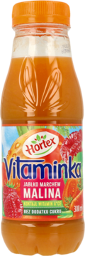 HORTEX VITAMINKA ,sok z jabłek, marchwi i malin,przód
