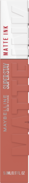 Maybelline Superstay Matte Ink pomadka w płynie, matowe opakowanie w kolorze koralowym, widok z przodu.