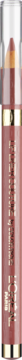 Konturówka do ust L'Oréal Paris Color Riche w odcieniu czerwonobrązowym, długa, pionowa, z metaliczną skuwką i złotymi akcentami.