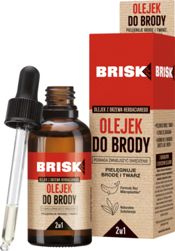 BRISK ,olejek do brody, pielęgnujący,przód