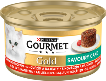 PURINA GOURMET Gold ,karma pełnoporcjowa mokra dla dorosłych kotów, z wołowiną i pomidorami,przód
