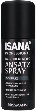 ISANA PROFESSIONAL ,spray do włosów maskujący odrosty, Czerń,przód