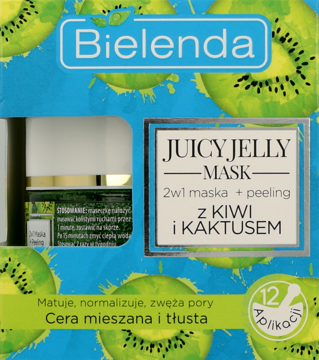 BIELENDA ,2w1 maska + peeling z kiwi i kaktusem, cera mieszana i tłusta,przód
