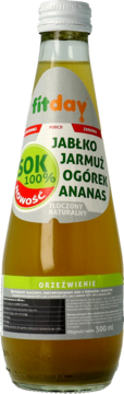 FITDAY ,tłoczony naturalny, 100% sok z owoców i warzyw,przód