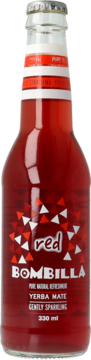 BOMBILLA Red ,napój lekko gazowany, Mate o smaku Acai-Granat-Żurawina,przód