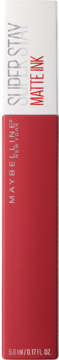 Maybelline Super Stay Matte Ink w czerwonym, matowym opakowaniu, widok z przodu.