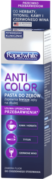 RAPID WHITE,pasta do zębów, usuwająca przebarwienia,przód