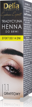 Delia Cosmetics Eyebrow Expert tradycyjna henna do brwi, grafit 1.1, efekt do 14 dni.