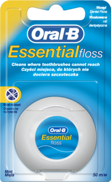ORAL-B Essential Floss ,nić dentystyczna, o smaku miętowym,przód