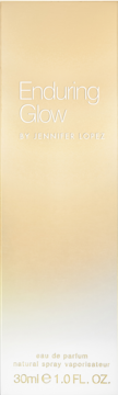Jennifer Lopez Enduring Glow perfume box in golden-white gradient, frontal view, showing product name and 30ml size.
