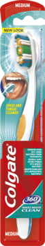 COLGATE 360° Whole Mouth Clean,szczoteczka do zębów, średnia,przód