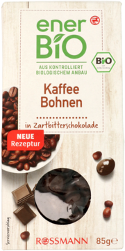 ENERBIO ,ziarna kawy w gorzkiej czekoladzie,przód