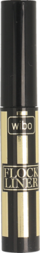 WIBO Flock Liner eyeliner w czarno-złotej tubce w pionowe paski, widok z przodu, z logo Wibo.