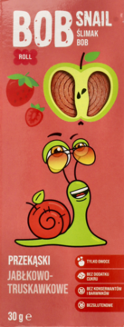 BOB SNAIL,przekąski jabłkowo-truskawkowe,przód