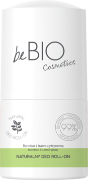 BEBIO COSMETICS ,dezodorant w kulce, naturalny, Bambus i Trawa cytrynowa,przód