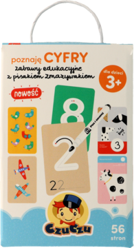 Czuczu poznaję CYFRY, zestaw edukacyjny z pisakiem dla dzieci 3+, białe pudełko z kartami do nauki liczenia.