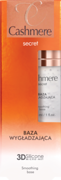 Kaszmirowa baza wygładzająca Cashmere Secret, w pomarańczowym kartoniku, widok z przodu.