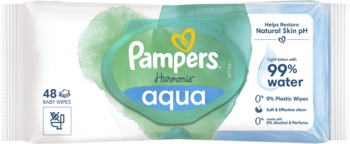 PAMPERS Harmonie Aqua,chusteczki nawilżane,przód