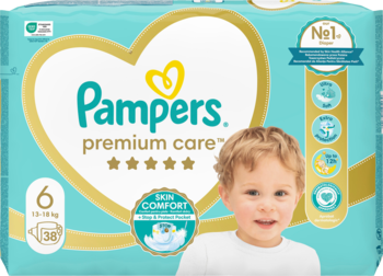 PAMPERS Premium Care ,pieluchy 6, 13-18 kg,przód