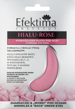 EFEKTIMA Hialu-Rose ,płatki pod oczy, hydrożelowe, rozświetlające,przód