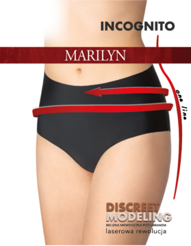 MARILYN Incognito ,figi damskie, cięte laserowo, black, rozm. M,przód