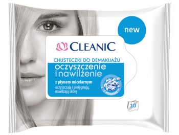 CLEANIC ,chusteczki do demakijażu, oczyszczenie i nawilżenie,przód