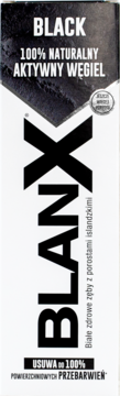 BLANX Black ,pasta do zębów, wybielająca, czarna, z aktywnym węglem,przód