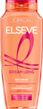 L'ORÉAL PARIS ELSEVE Dream Long ,szampon do włosów, odbudowujący, z keratyną i olejkiem rycynowym, włosy długie i zniszczone,przód