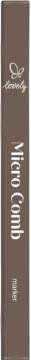 Ciemnobrązowy pisak do brwi Lovely Micro Comb, pionowe ujęcie, widoczne logo i pełna nazwa produktu.