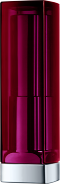 Szminka Color Sensational, nawilżająca, w błyszczącej, bordowej tubce ze srebrną podstawą, widok z przodu.