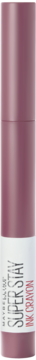 Maybelline Super Stay Ink Crayon, matowa pomadka w kredce w odcieniu różu, z białą etykietą, widok z przodu.