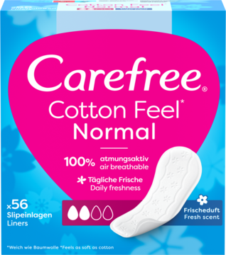 CAREFREE Cotton Feel ,wkładki higieniczne, rozm. S/M, świeży zapach,przód