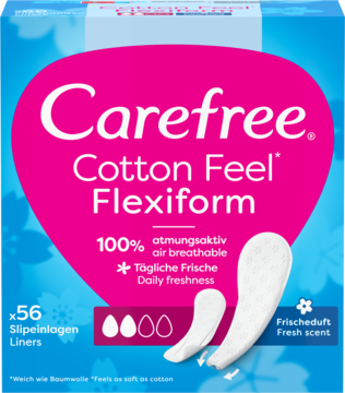 CAREFREE Cotton Flexiform ,wkładki higieniczne, świeży zapach,przód