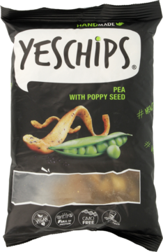 YESCHIPS ,chipsy, groszek z makiem,przód