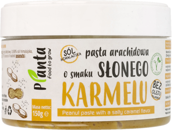 PLANTA FOOD TO GROW ,pasta warzywna, orzechowa, słony karmel,przód