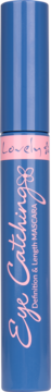 Niebieska mascara Lovely Eye Catching Definition & Length w cylindrycznej tubce z różowym napisem.